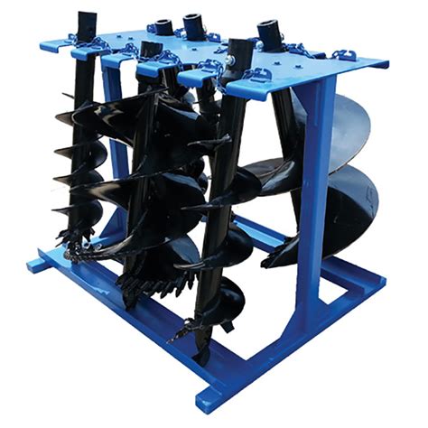 skid steer auger storage rack|skid steer auger pro attachment.